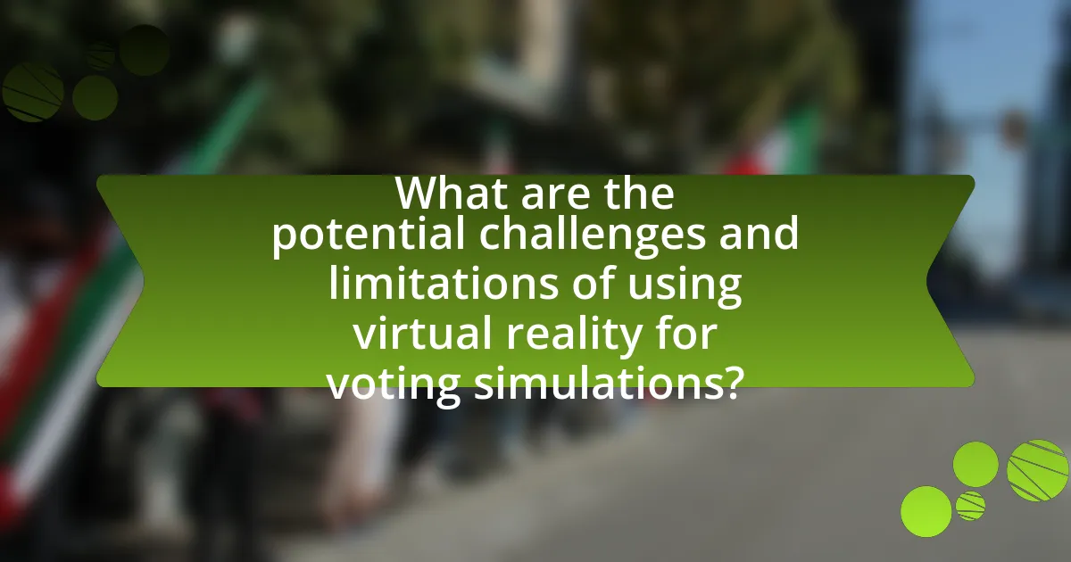 What are the potential challenges and limitations of using virtual reality for voting simulations?