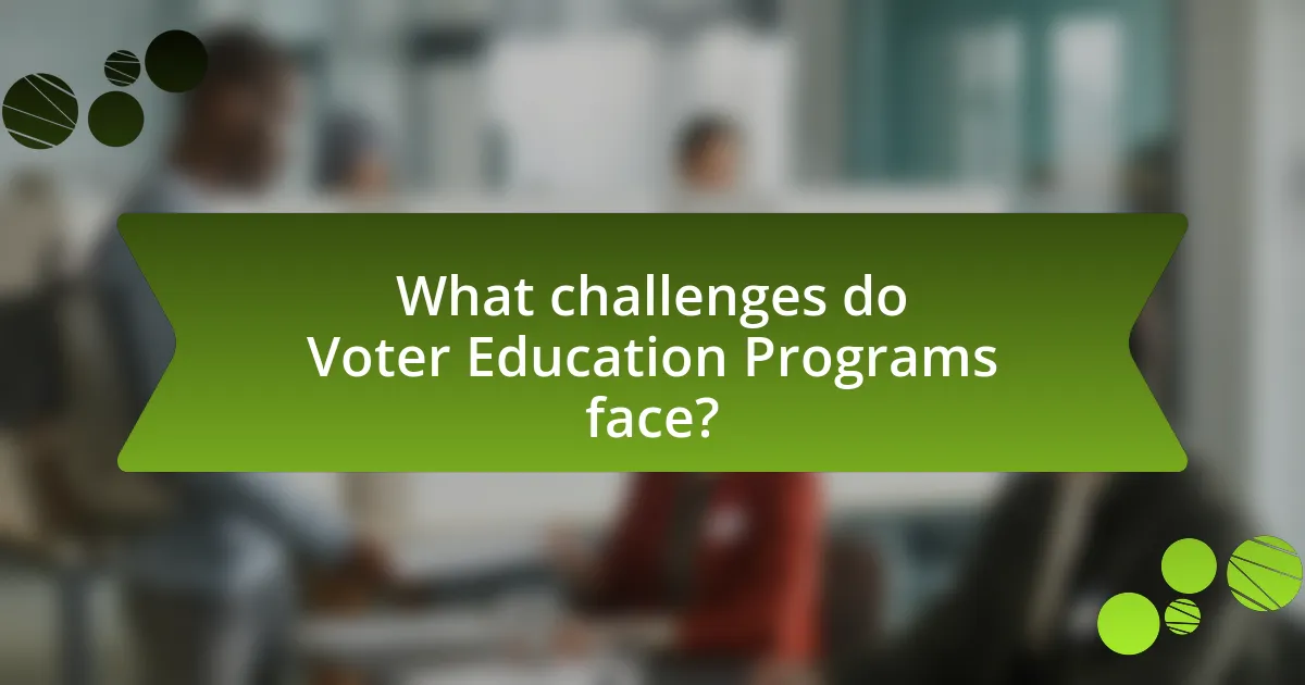 What challenges do Voter Education Programs face?